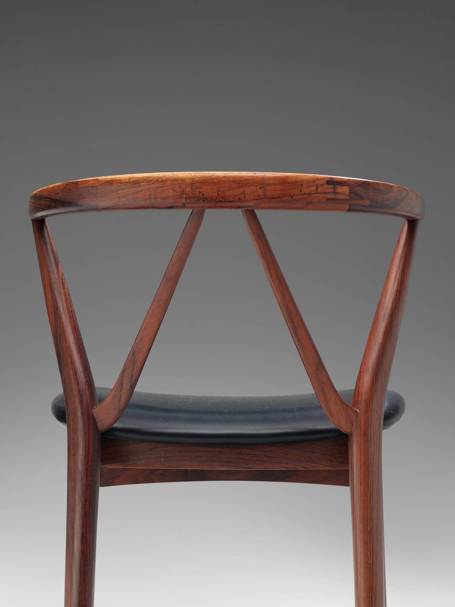 Henning Kjaernulf Set of Eight Dining Chairs in Rosewood 1
