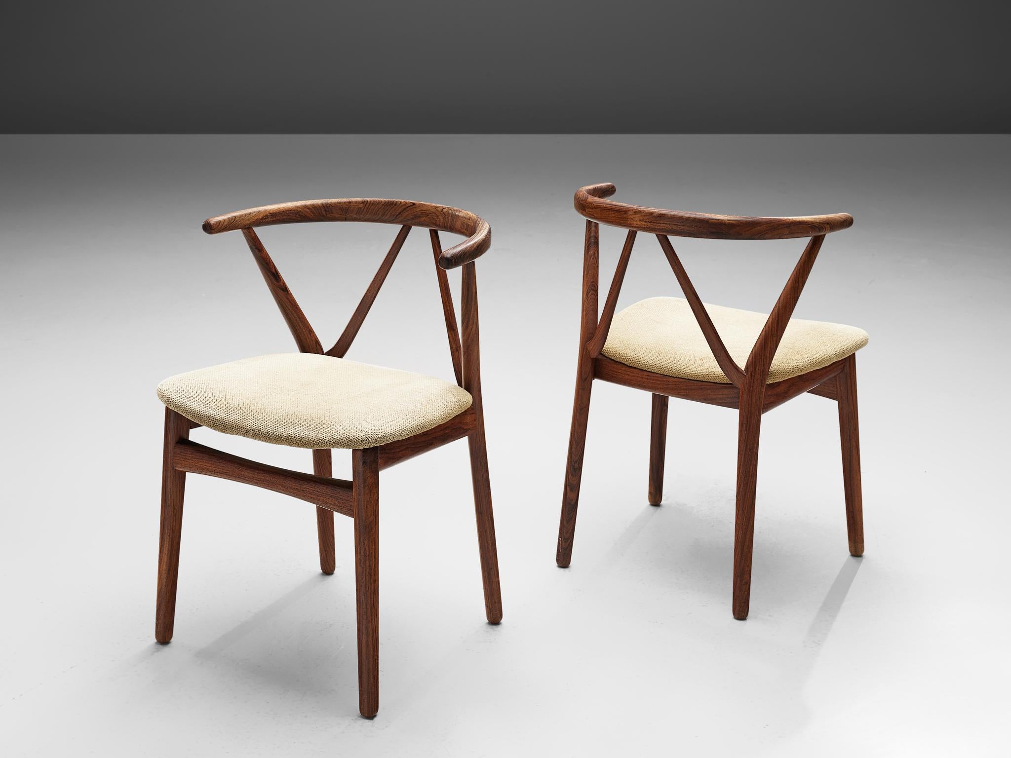 Mid-20th Century Henning Kjaernulf Set of Four Dining Chairs Model '255' in Rosewood