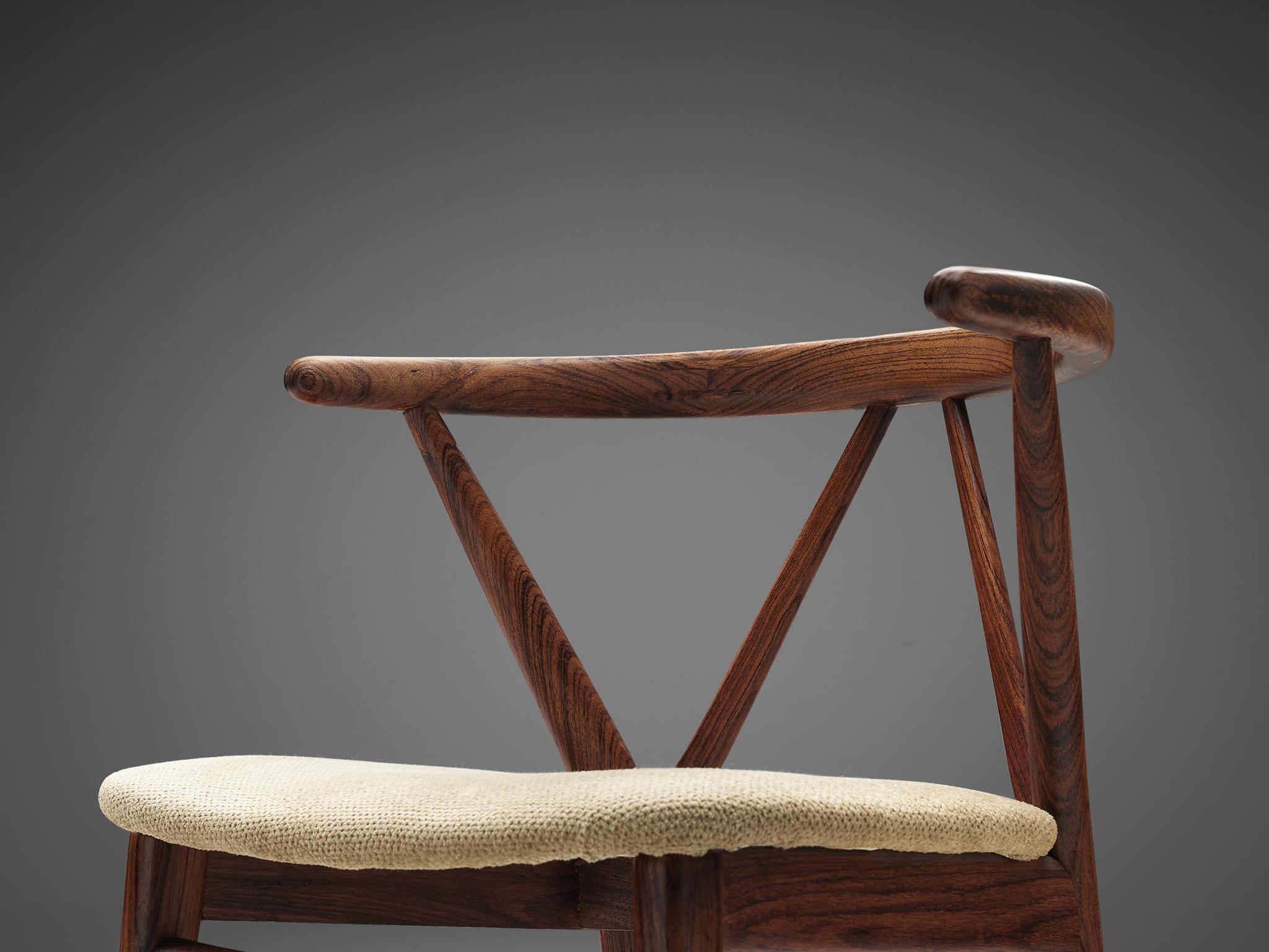 Henning Kjaernulf Set of Four Dining Chairs Model '255' in Rosewood 2
