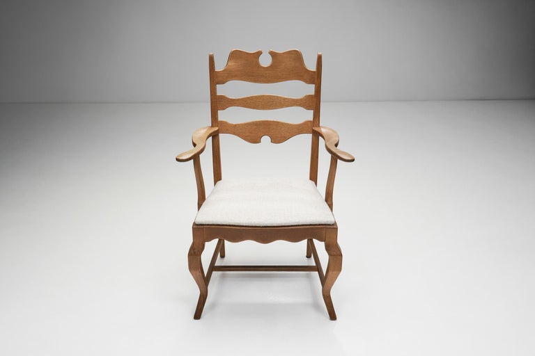 Henning Kjærnulf Set of Four Oak Dining Chairs, Denmark, 1960s For Sale 3