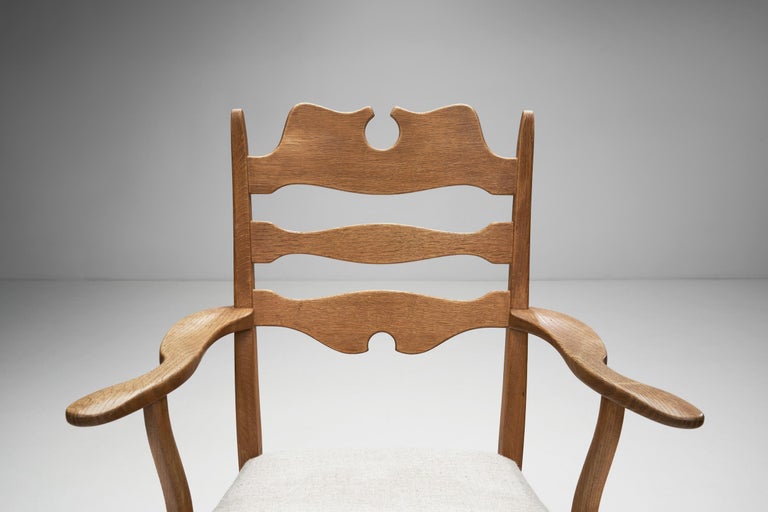 Henning Kjærnulf Set of Four Oak Dining Chairs, Denmark, 1960s For Sale 4