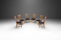 Henning Kjærnulf Set of Six Oak Dining Chairs for EG Møbler, Denmark 1960s