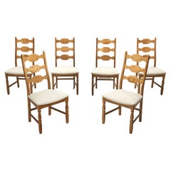 Henning Kjærnulf Set of Six "Razorblade" Chairs, Denmark 1960s
