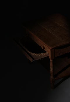 Henning Kjærnulf Knitting/ Sewing Table in Quartersawn Oakwood, Denmark, 1960s