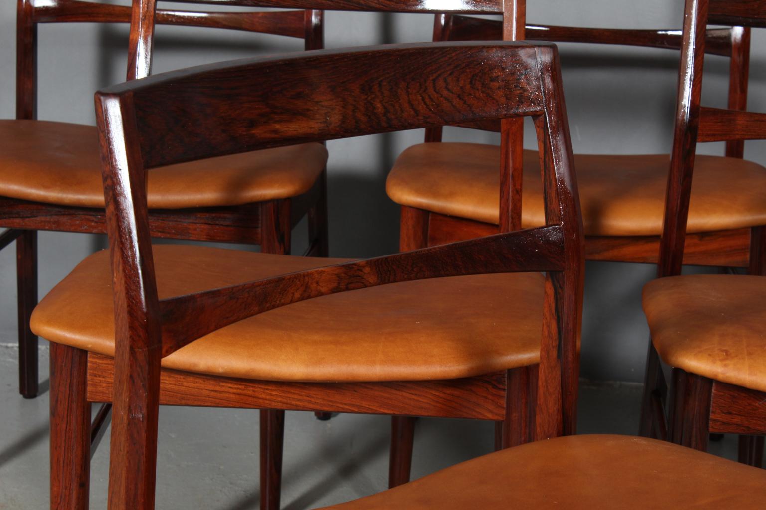 Late 20th Century Henning Kjærnulf Six Rosewood Dining Chairs