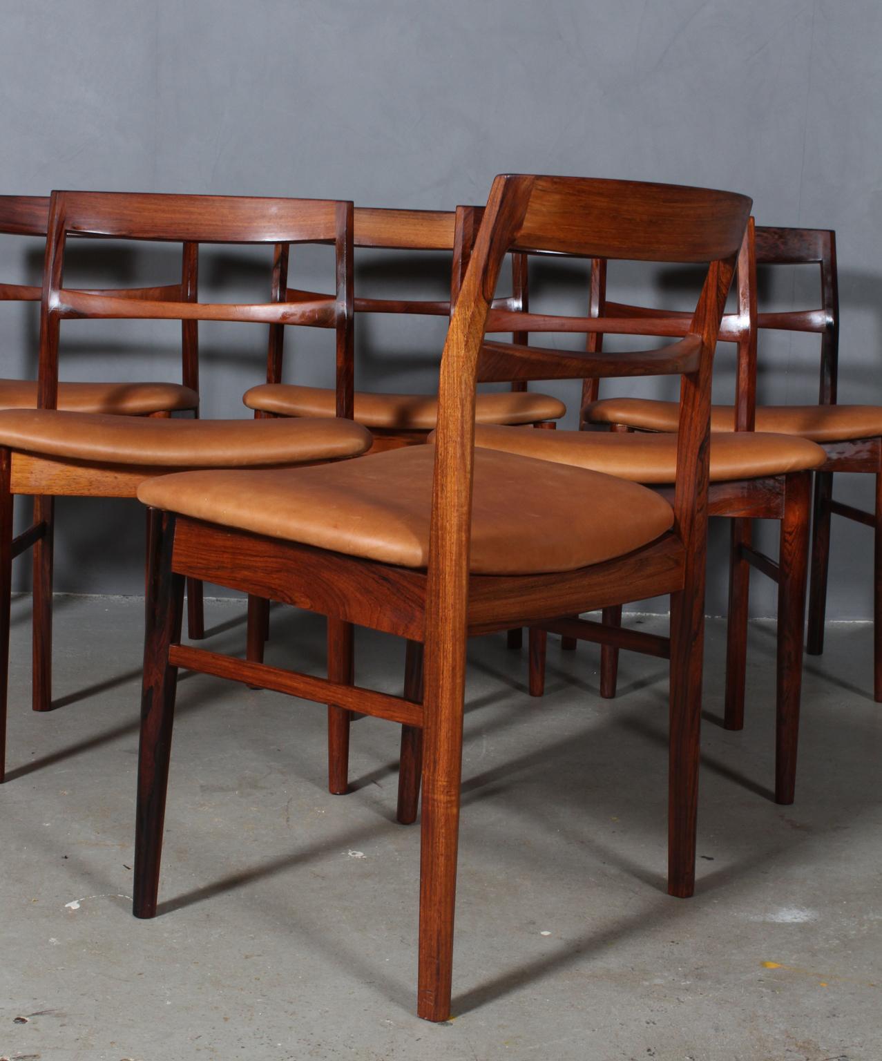 Late 20th Century Henning Kjærnulf Six Rosewood Dining Chairs