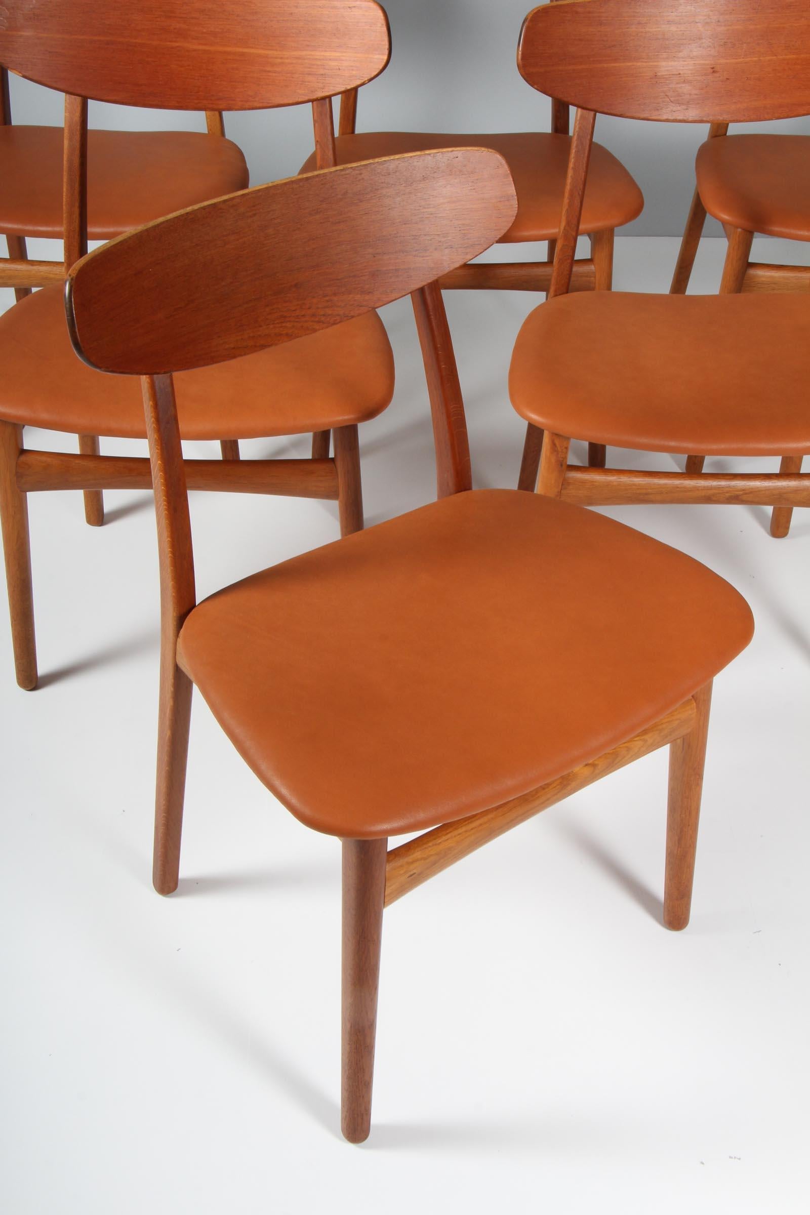 Late 20th Century Henning Kjærnulf Six Dining Chairs