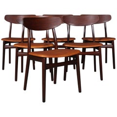 Henning Kjærnulf Six Rosewood Dining Chairs