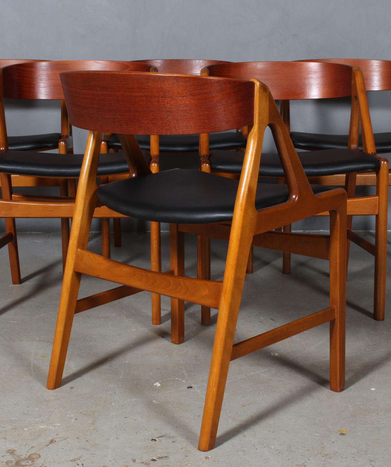 Late 20th Century Henning Kjærnulf Six Teak Dining Chairs