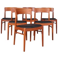 Henning Kjærnulf Six Teak Dining Chairs