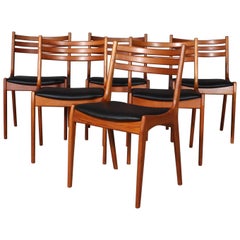 Henning Kjærnulf Six Teak Dining Chairs
