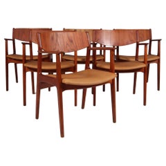 Henning Kjærnulf Six Teak Dining Chairs
