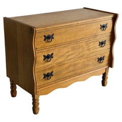Henning Kjaernulf Small 3-Drawer Oak Dresser with Ring Pulls Denmark 1960s