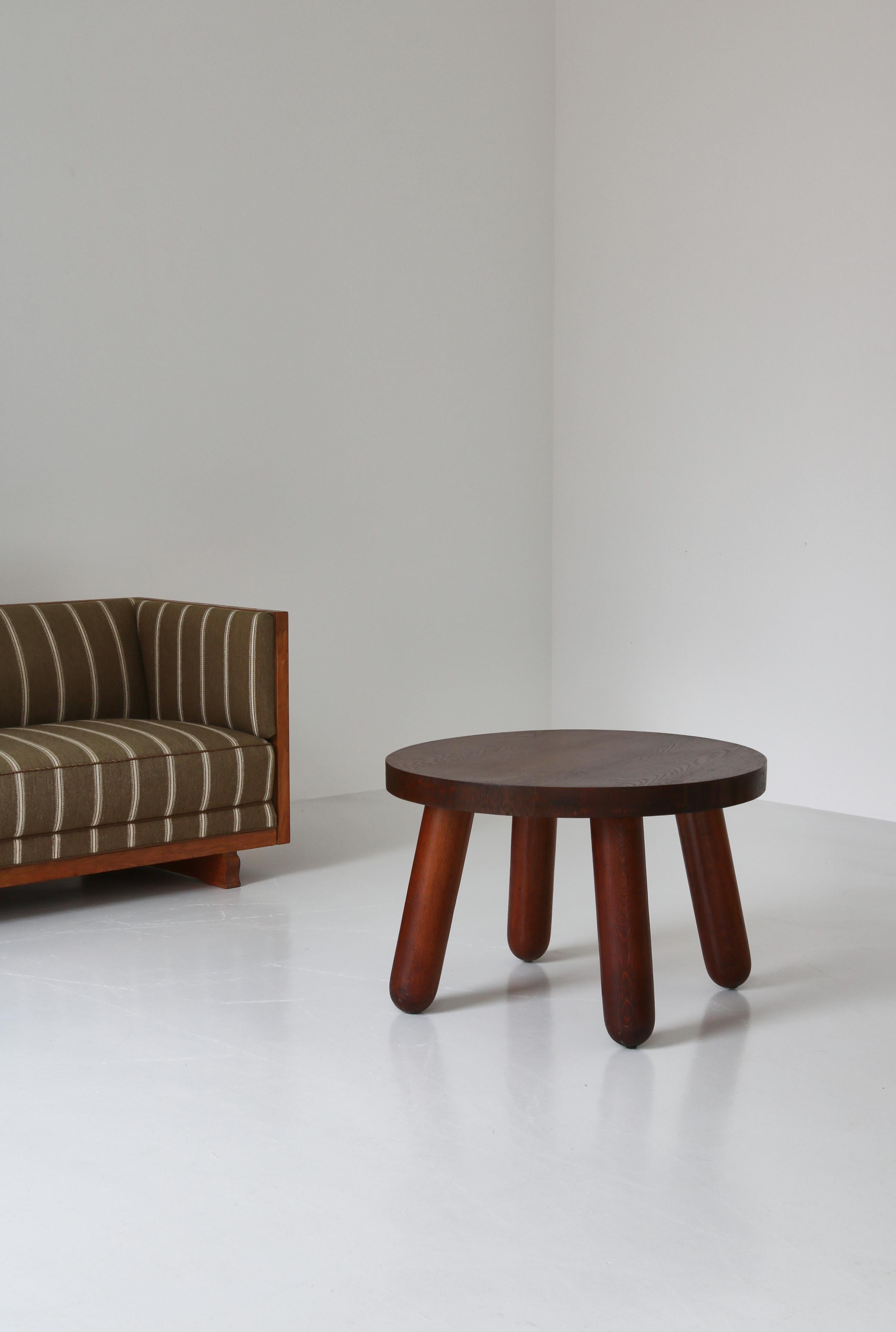 Henning Kjærnulf Sofa in Solid Oak, Wrougt Iron & Savak Wool, Denmark, 1960s 12