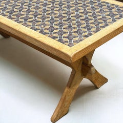 Henning Kjaernulf Solid Danish Oak Coffee Table - X Trestle Base - Mosaic Tile