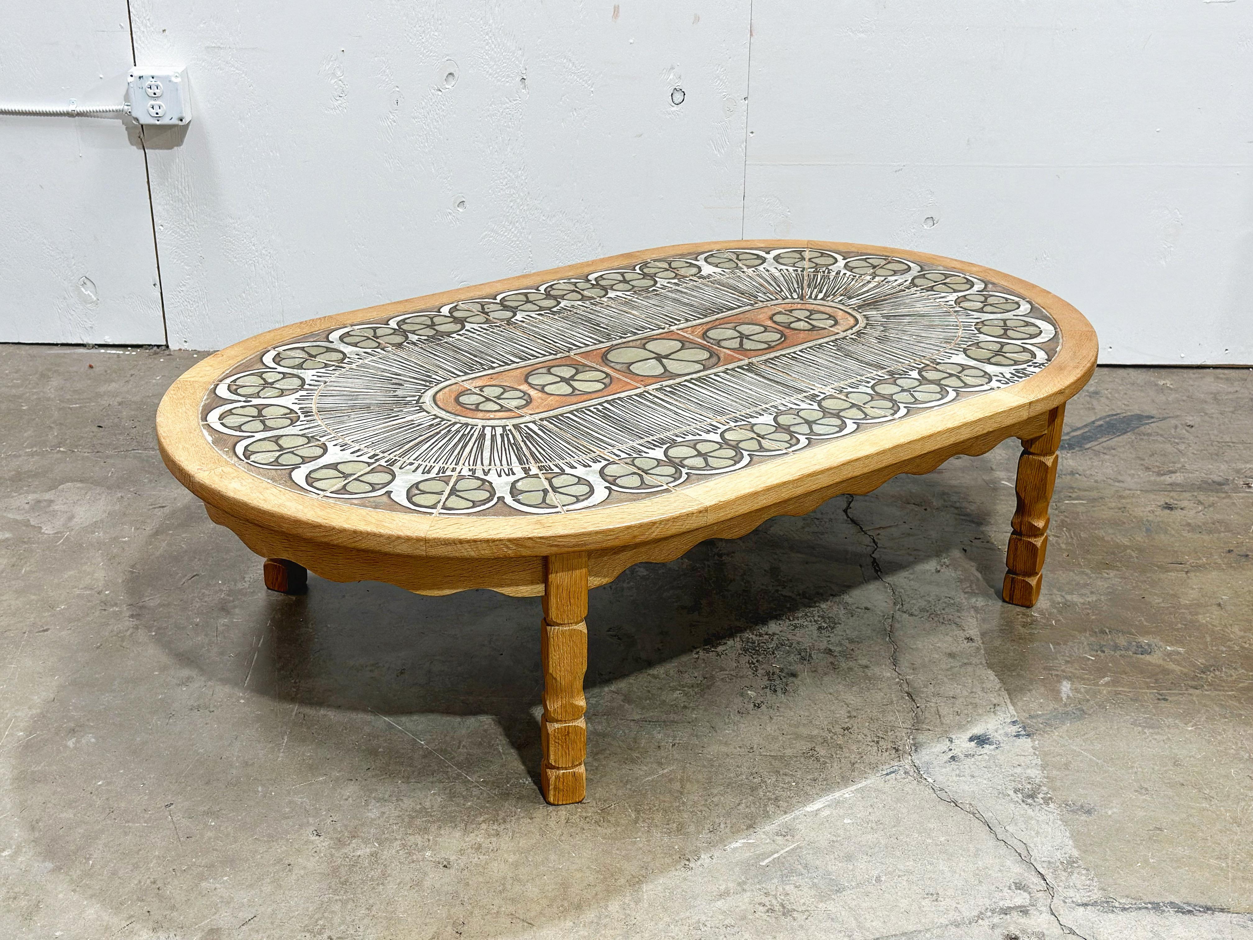 Henning Kjaernulf Solid Oak Coffee Table - Midcentury Danish Modern Ox Art Tile 4