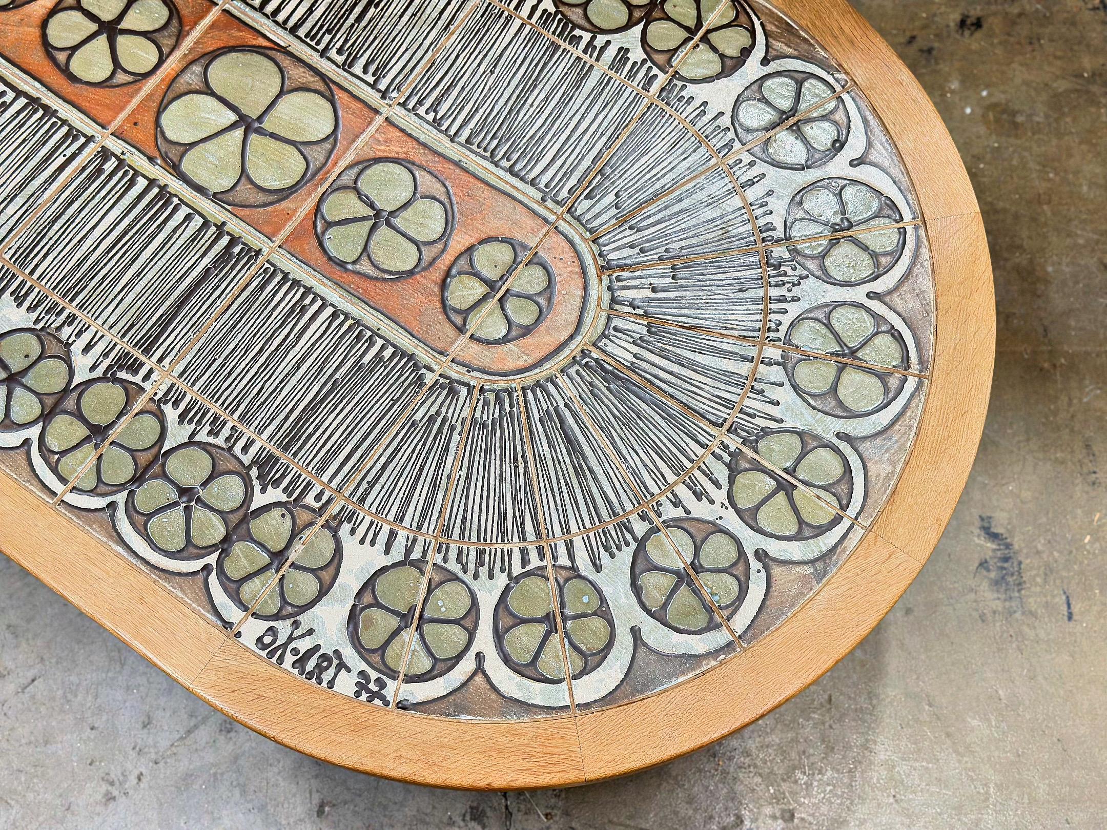 Scandinavian Modern Henning Kjaernulf Solid Oak Coffee Table - Midcentury Danish Modern Ox Art Tile