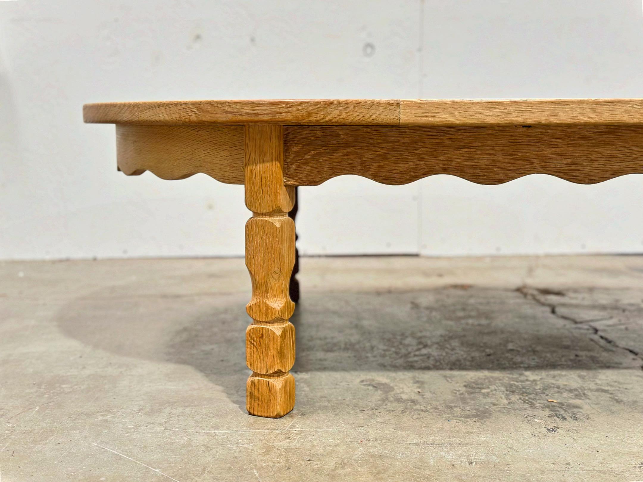 Late 20th Century Henning Kjaernulf Solid Oak Coffee Table - Midcentury Danish Modern Ox Art Tile