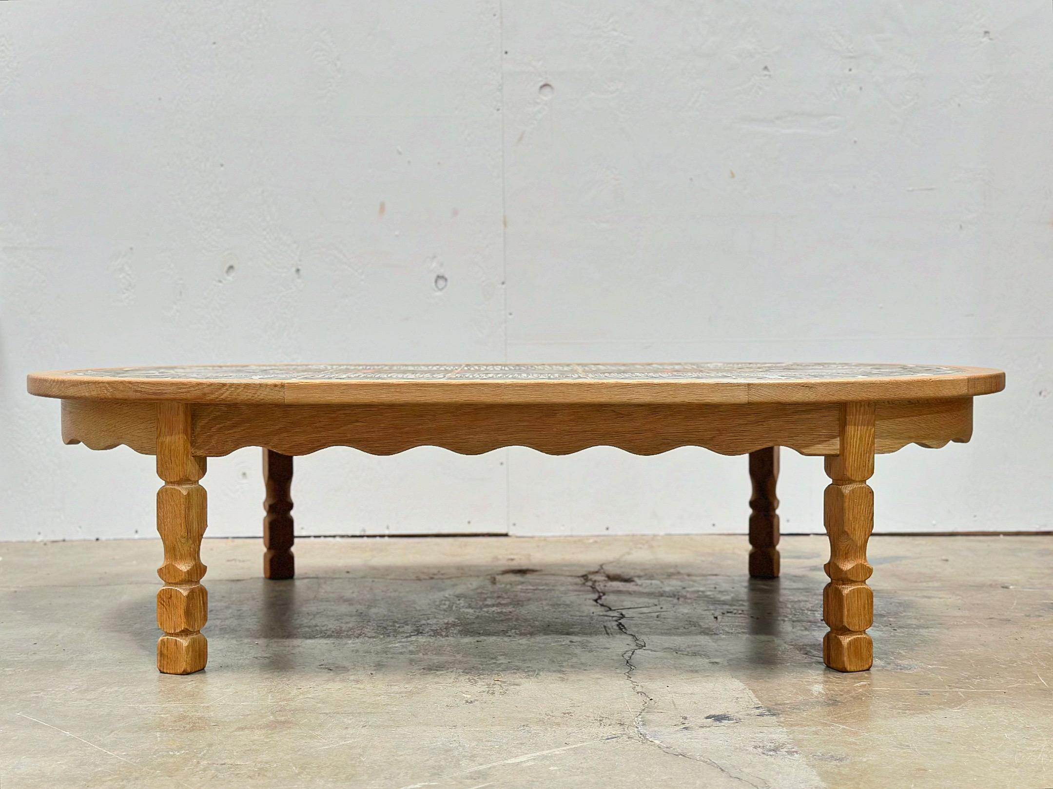 Henning Kjaernulf Solid Oak Coffee Table - Midcentury Danish Modern Ox Art Tile 3