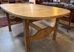 Henning Kjærnulf Solid Oak Dining Table, Denmark, Circa 1970s