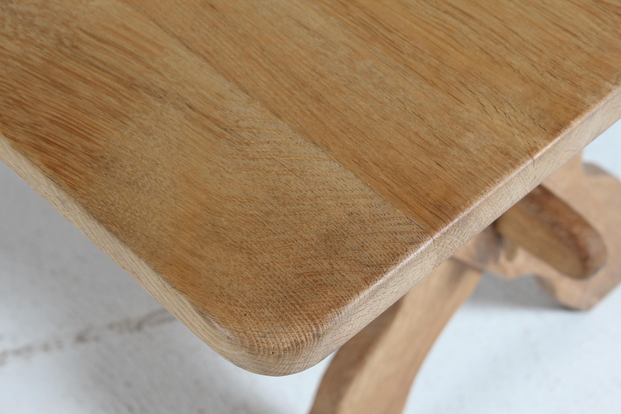 Henning  Mesa de tablones con patas cruzadas estilo Kjærnulf de roble macizo años 70 Roble en venta