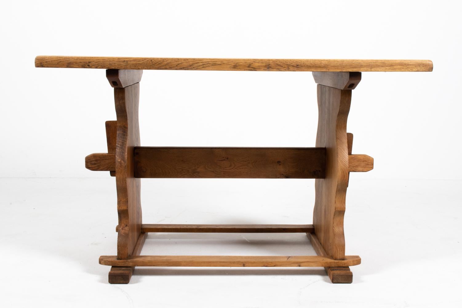 20th Century Henning Kjaernulf-Style Danish Mid-Century Oak Dining Table For Sale