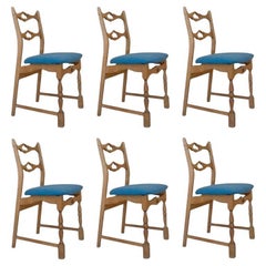 Henning Kjaernulf-Style Oak Dining Chairs, Set of 6