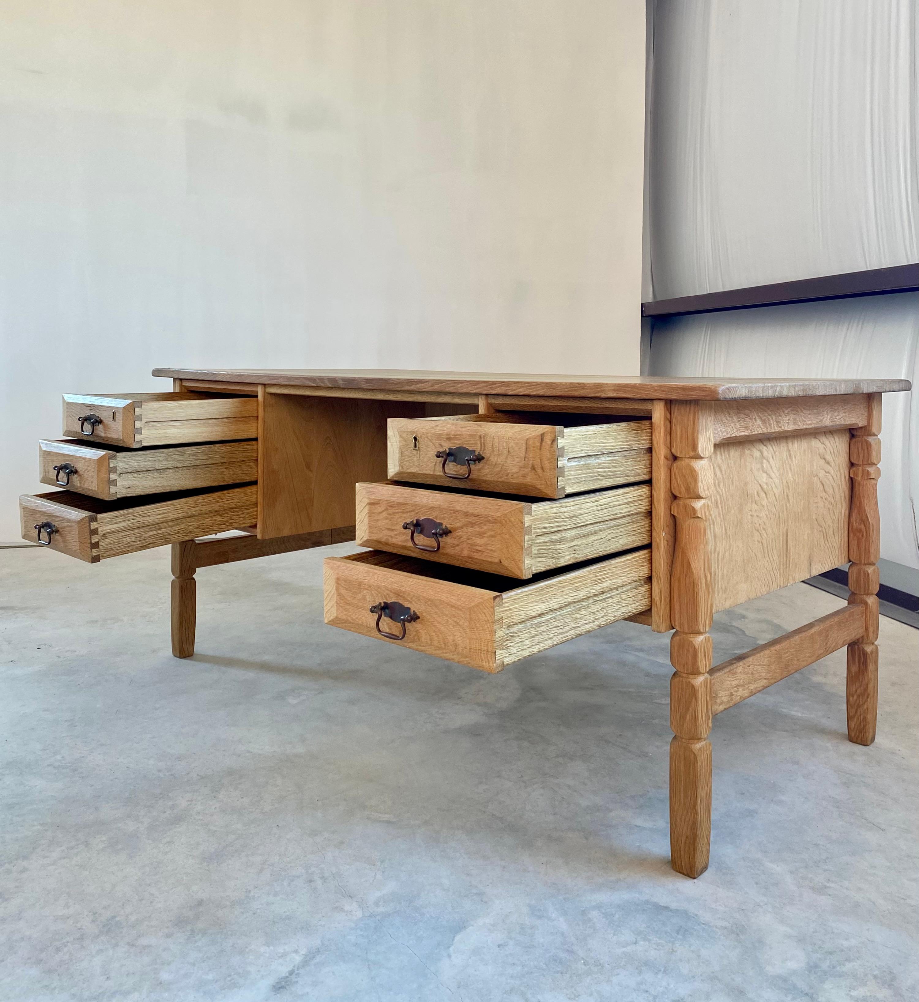 Danese Scrivania bifacciale in stile Oak di Henning Kjaernulf in vendita