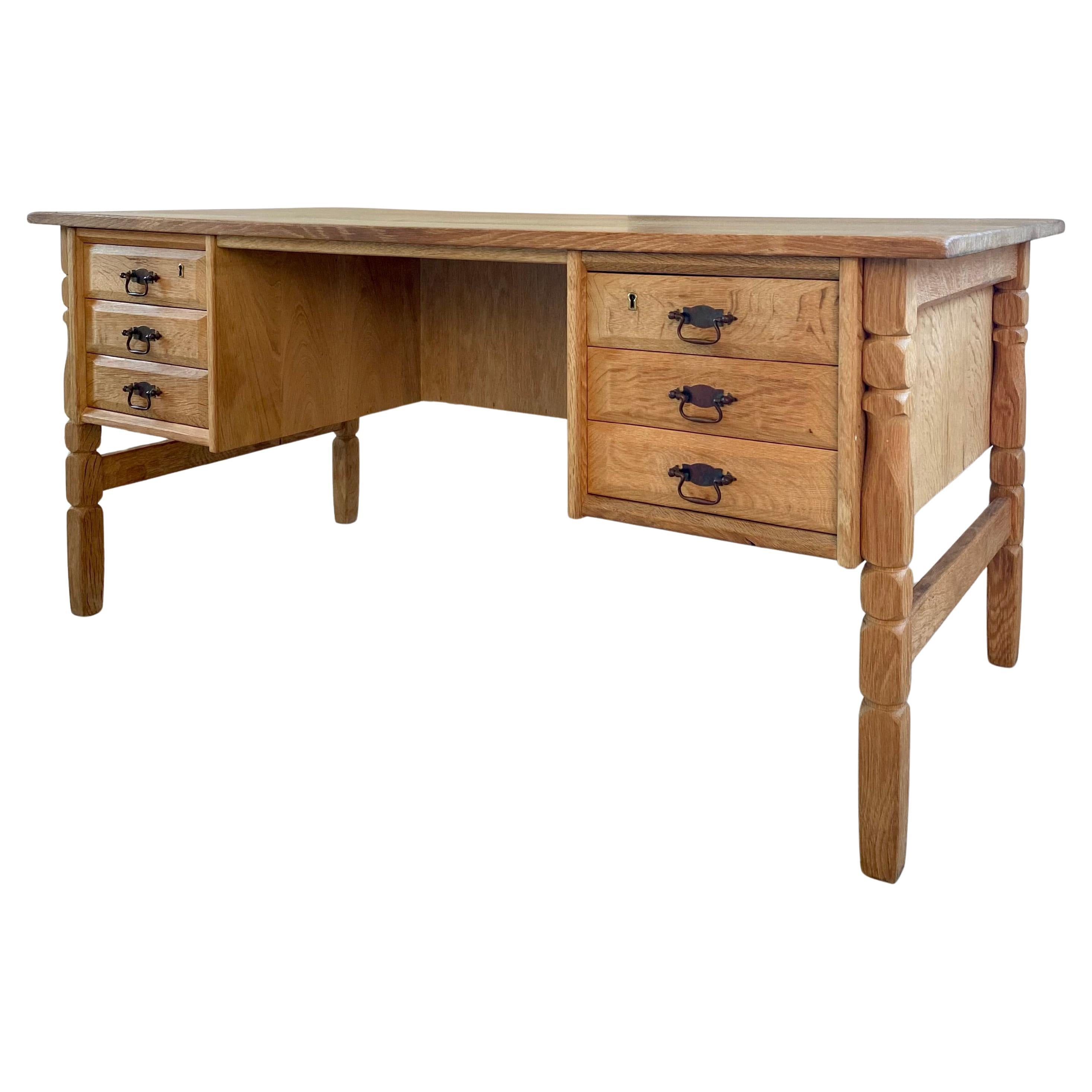 Henning Kjaernulf-Style Oak Two-Sided Desk