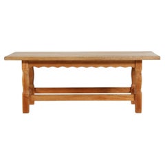 Henning Kjærnulf Style Oblong Coffee Table of Solid Oak  1970s Danish Crafted