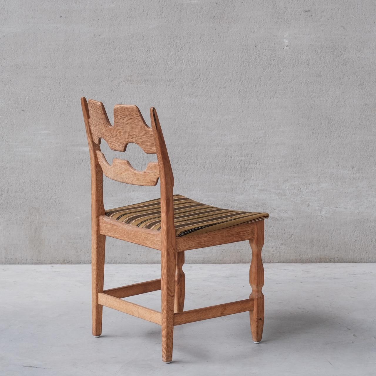 Henning Kjaernulf Tall Oak Razor Danish Mid-Century Dining Chairs '6' In Good Condition In London, GB