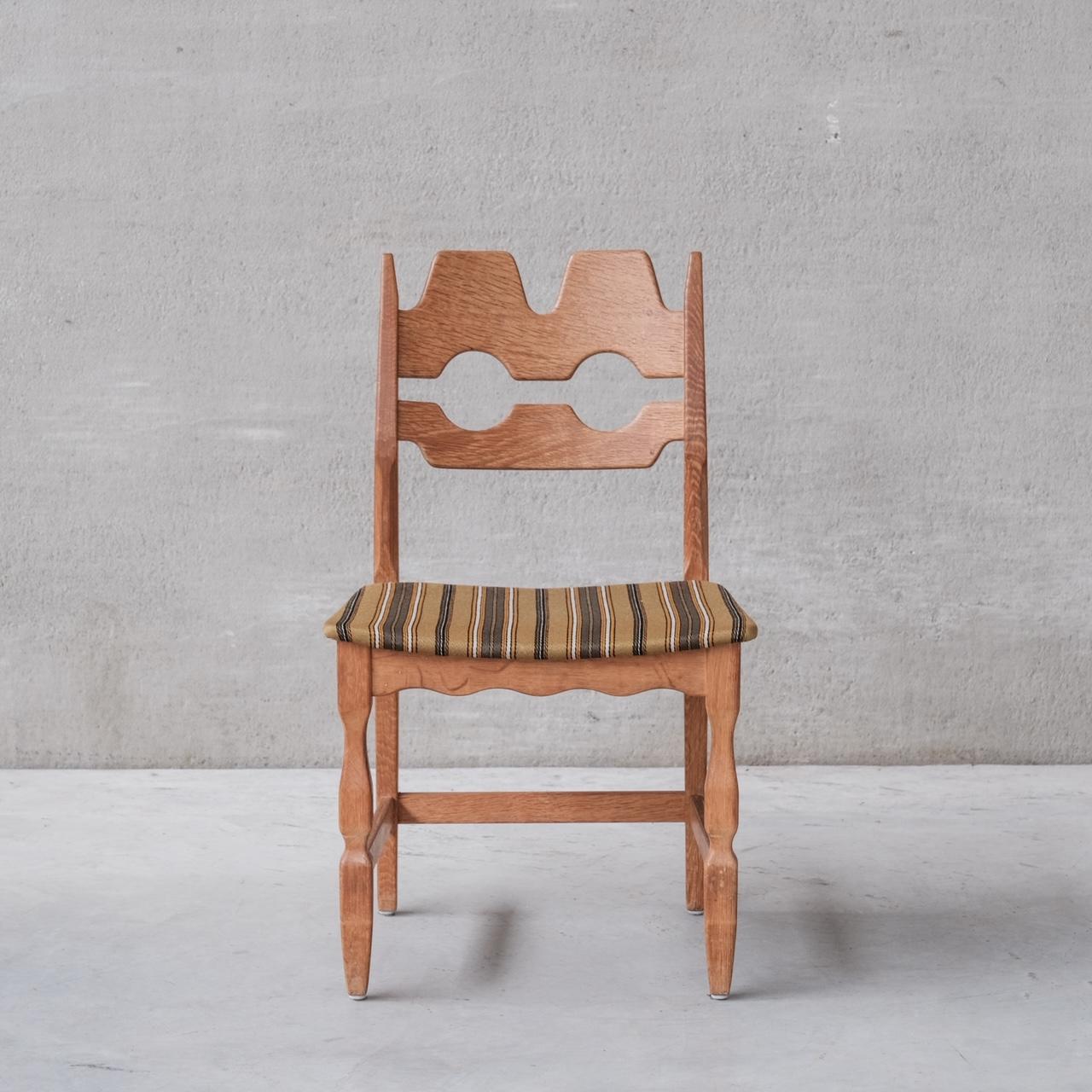 Wood Henning Kjaernulf Tall Oak Razor Danish Mid-Century Dining Chairs '6'