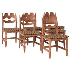 Henning Kjaernulf Tall Oak Razor Danish Mid-Century Dining Chairs '6'