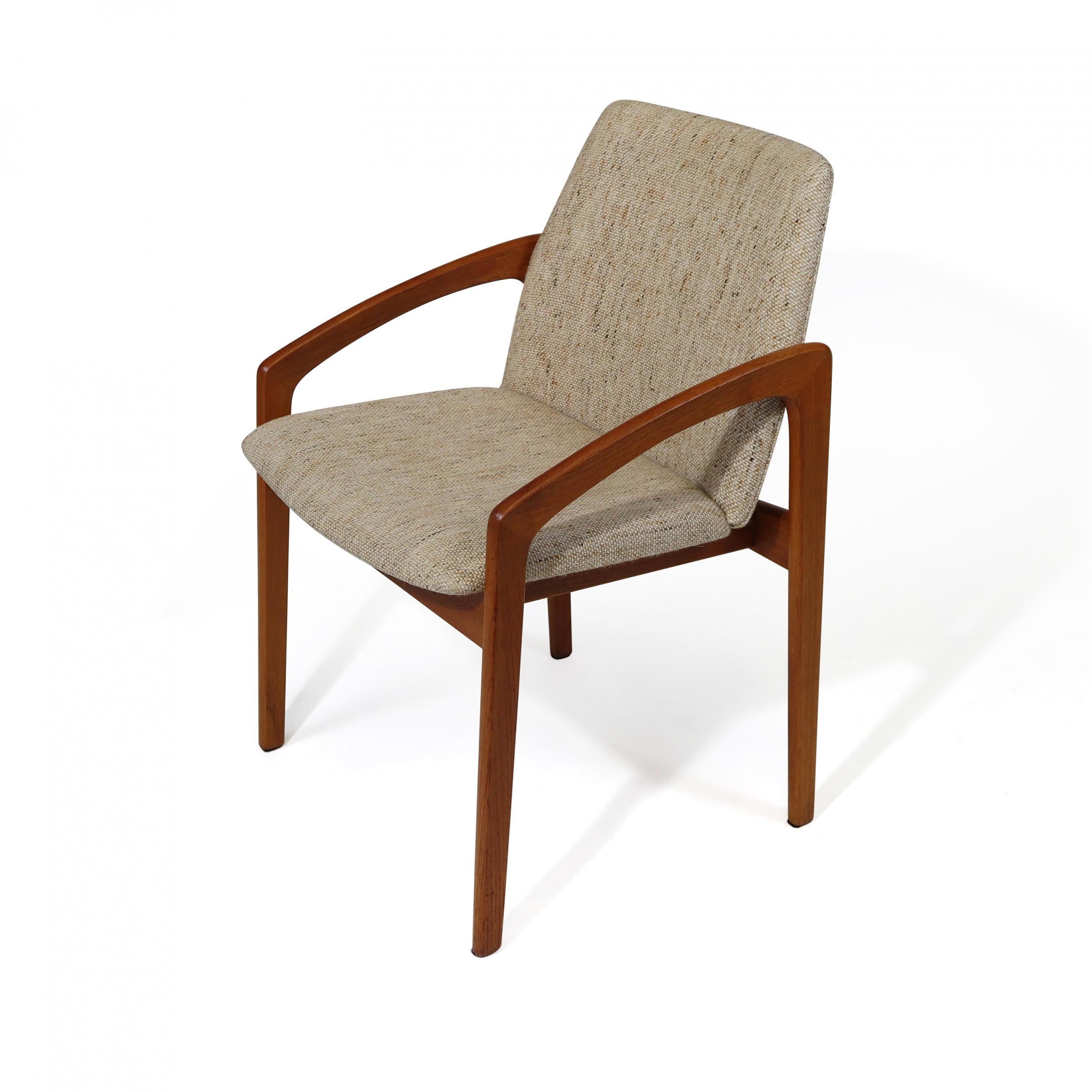 Wool Henning Kjaernulf Teak Dining Chairs