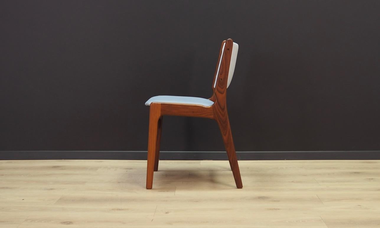 Henning Kjaernulf Teak Grey Chairs Vintage, 1960s 5