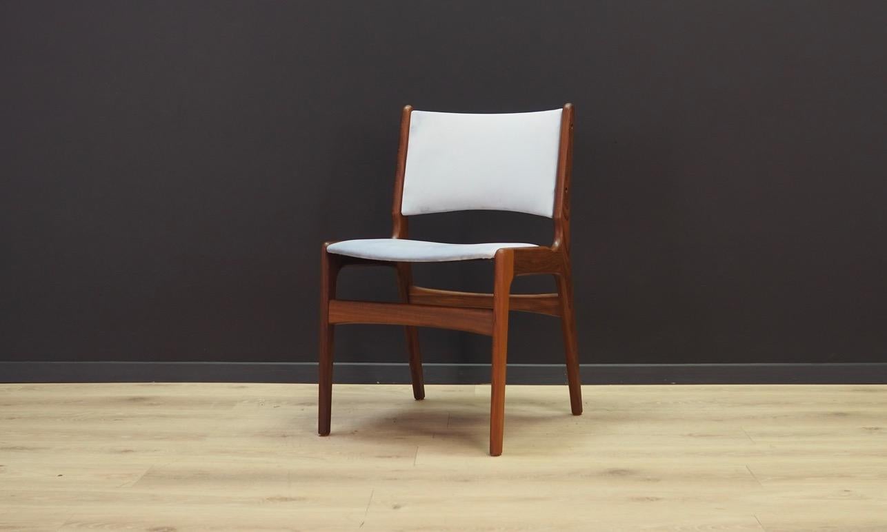 Danish Henning Kjaernulf Teak Grey Chairs Vintage, 1960s