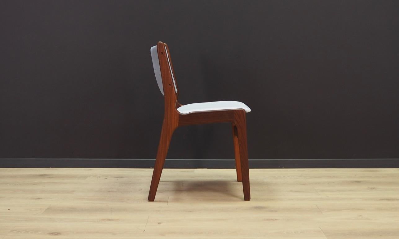 Woodwork Henning Kjaernulf Teak Grey Chairs Vintage, 1960s