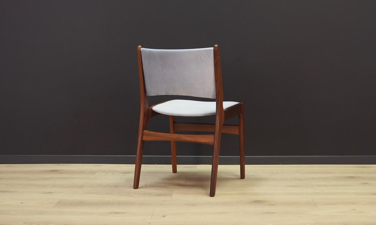 Late 20th Century Henning Kjaernulf Teak Grey Chairs Vintage, 1960s