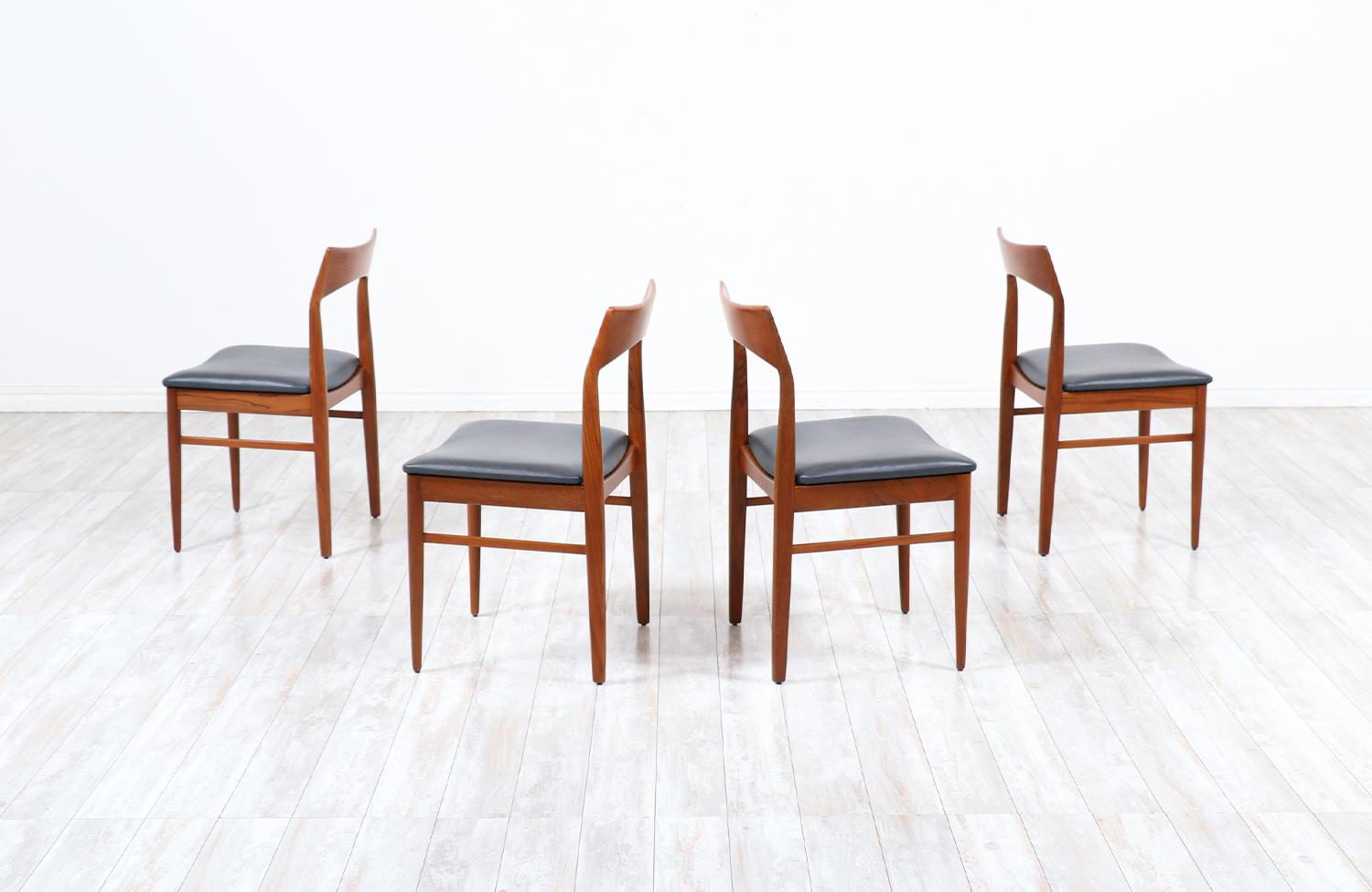 Danish Henning Kjærnulf Teak & Leather Dining Chairs for Vejle Møbler For Sale