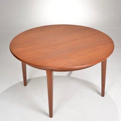 Henning Kjaernulf Teak Round Table with 3 Leaves