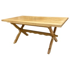Henning Kjaernulf Vintage Expandable Brutalist Oak Dining Table