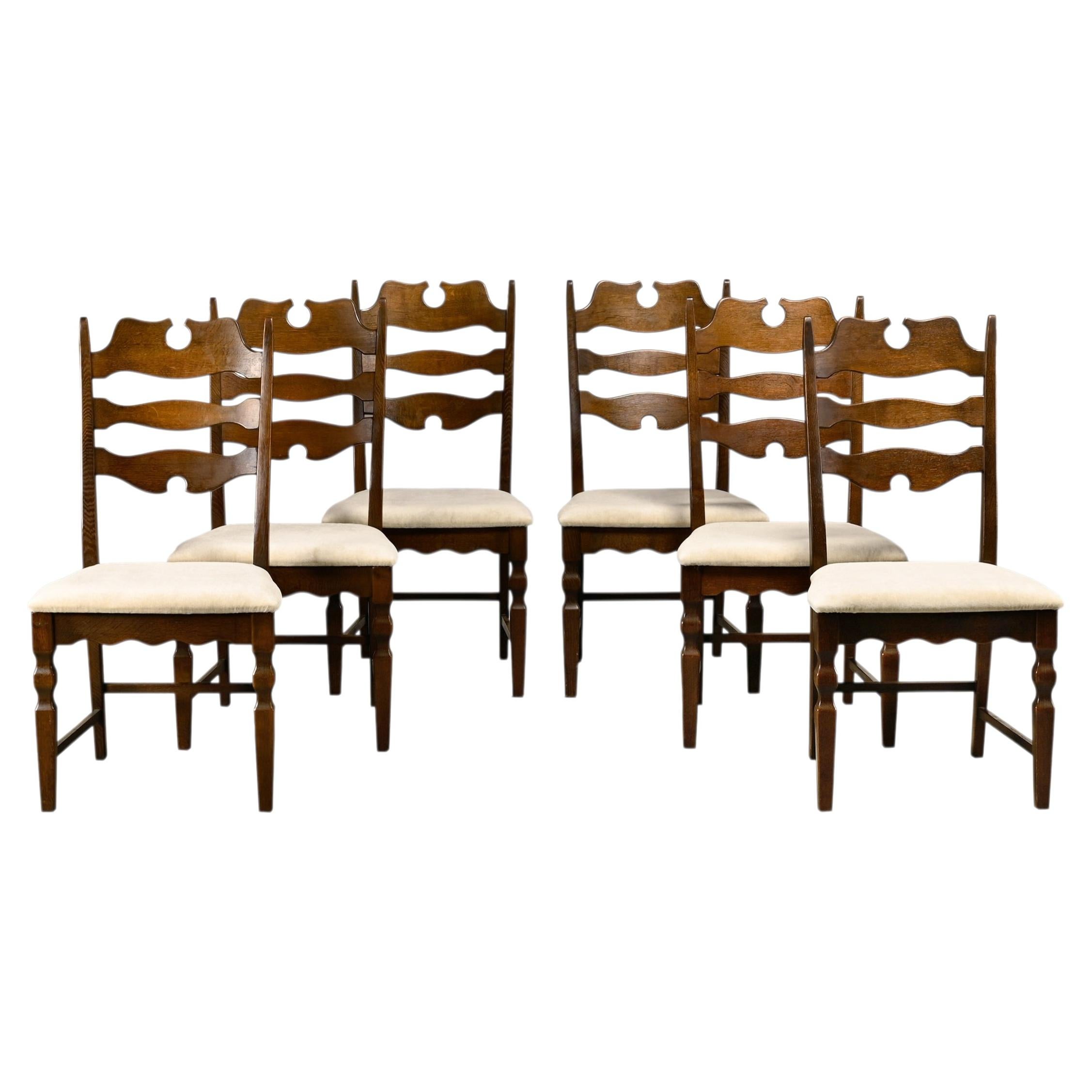 Ensemble vintage de chaises de salle à manger « Razorblade » à dossier haut, de Henning Kjærnulf, Danemark, années 1960