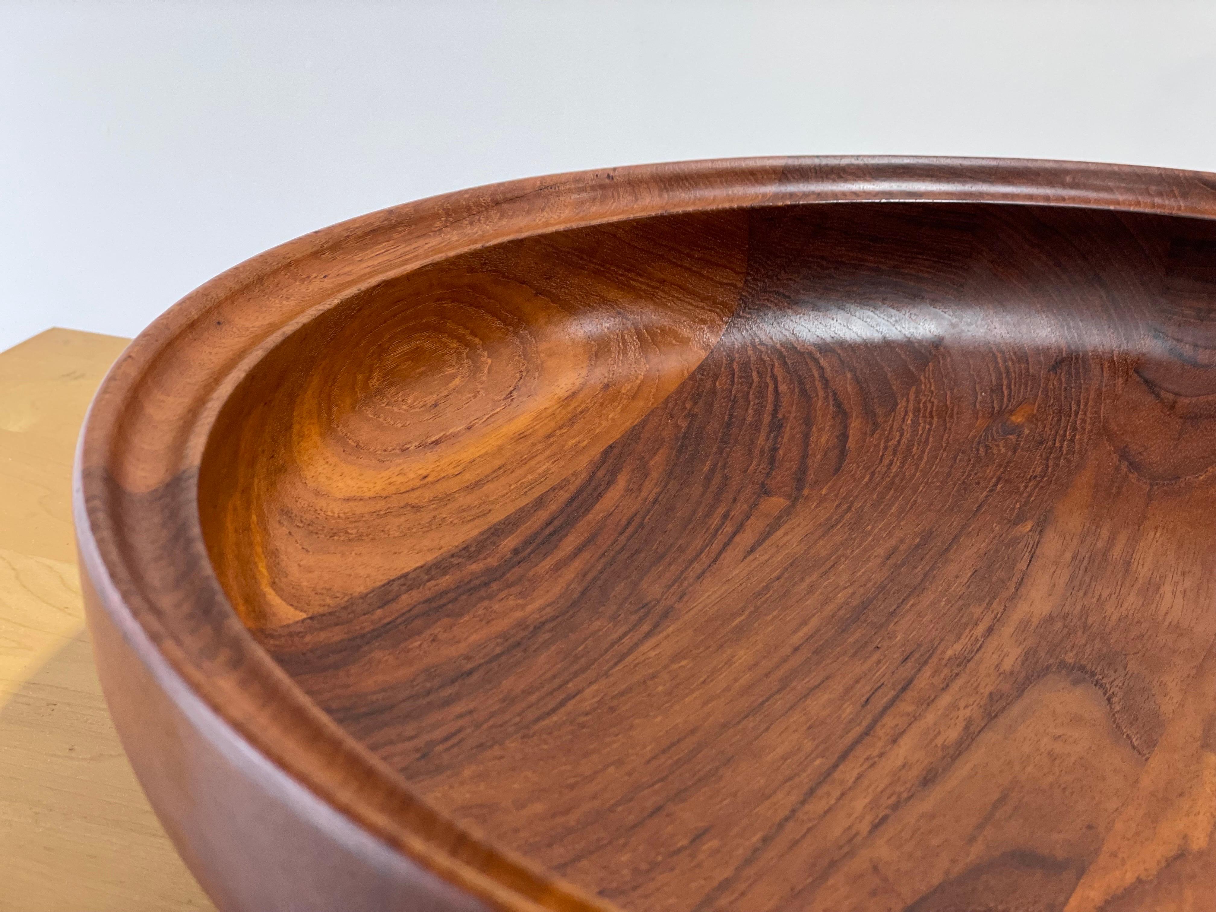 Scandinavian Modern Henning Kopell for Georg Jensen Large Teak Bowl - Danish Modern Staved + Turned