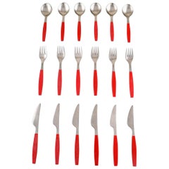 Henning Koppel, Complete 6-Person Dinner Service, Strata Cutlery