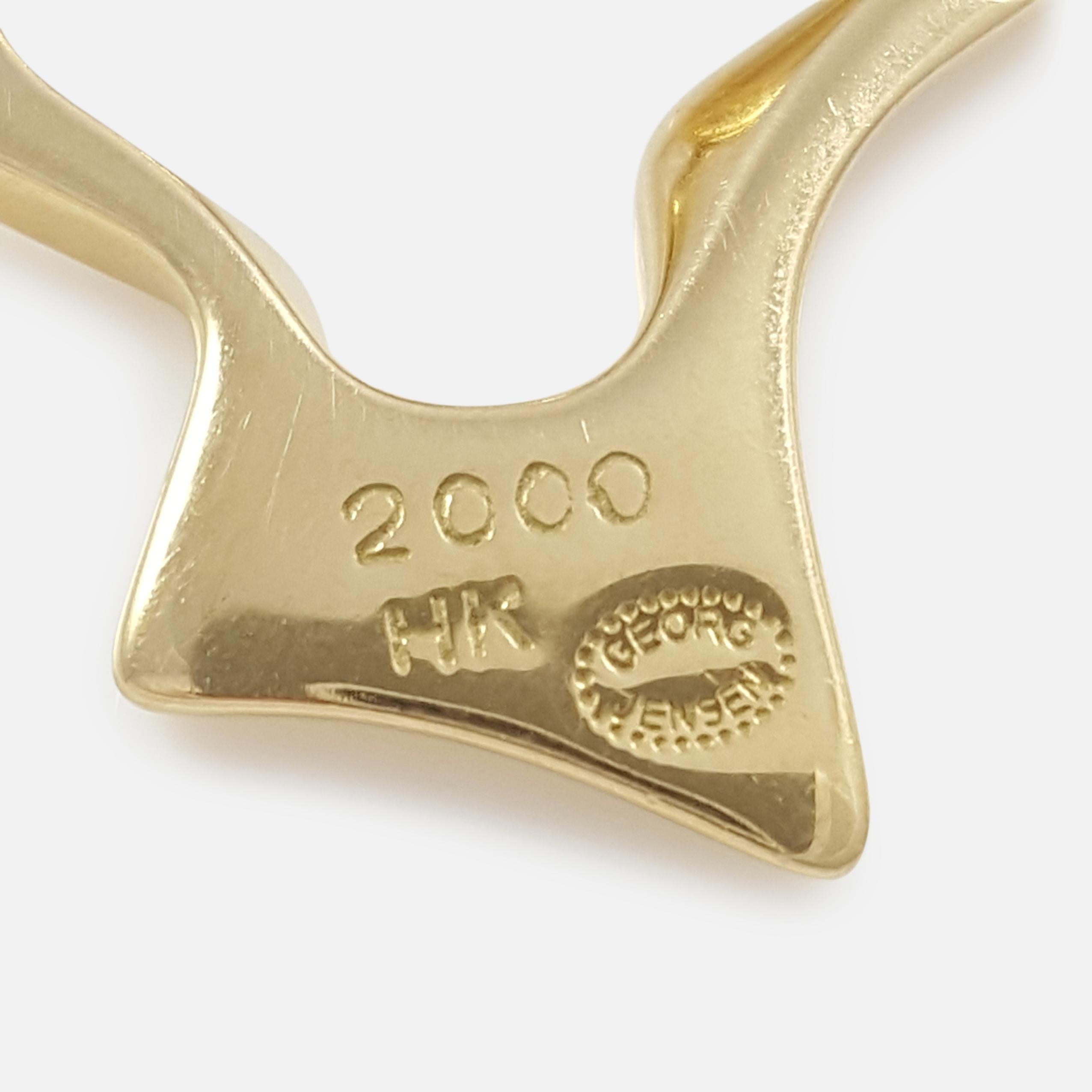 Women's Henning Koppel Designed Georg Jensen 18 Karat Gold Splash Pendant and Chain