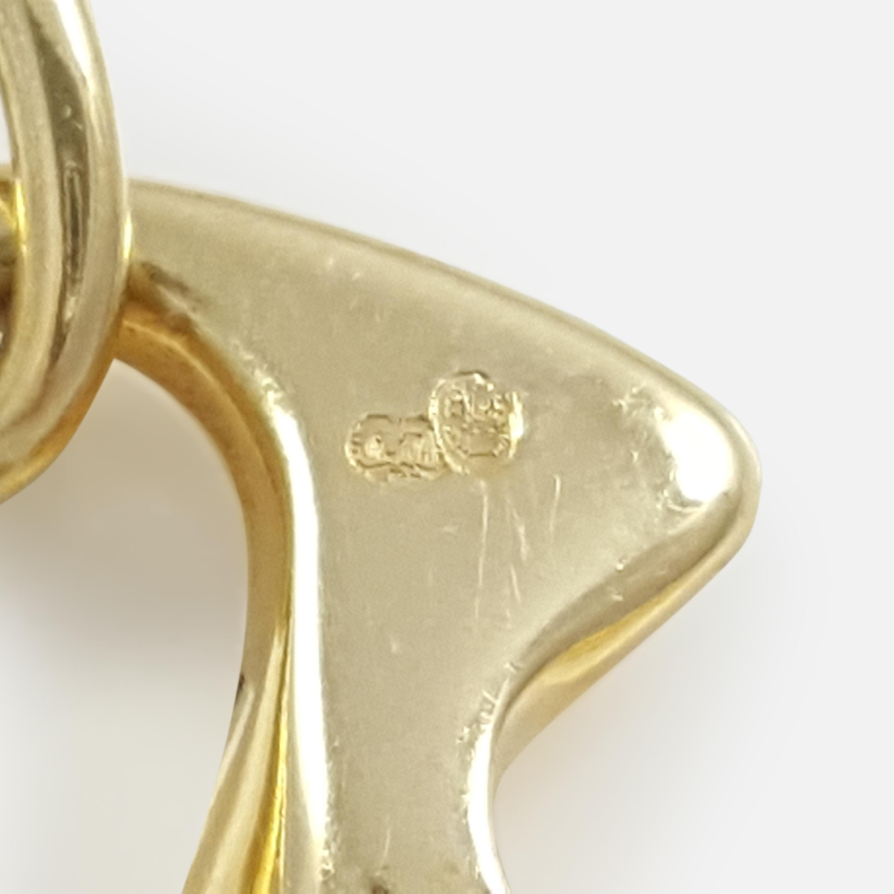 Henning Koppel Designed Georg Jensen 18 Karat Gold Splash Pendant and Chain 1