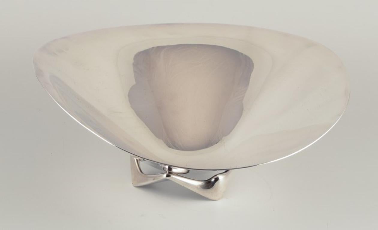 Henning Koppel para Georg Jensen. Cuenco colosal de plata de ley. Aproximadamente 1960 Escandinavo moderno en venta