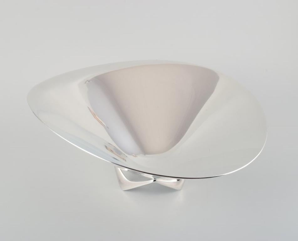 Danish Henning Koppel for Georg Jensen. Colossal sterling silver bowl on foot For Sale