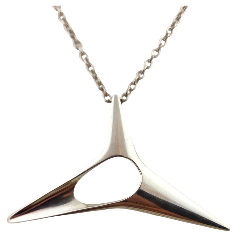 Georg Jensen Silver Long Necklace 13 For Sale on 1stDibs