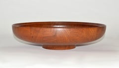 Centrotavola con ciotola in teak o Vide Poche di Henning Koppel per Georg Jensen, anni '60